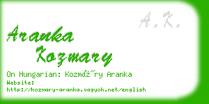 aranka kozmary business card